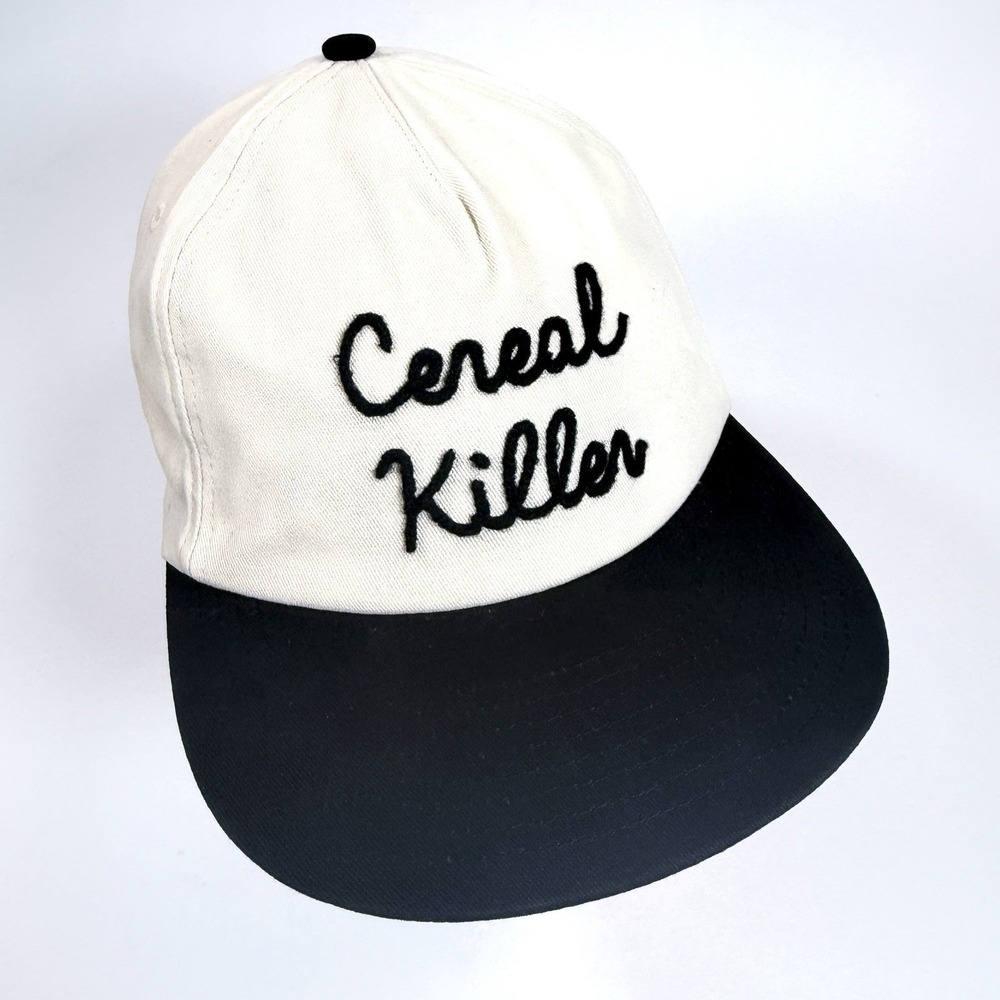 Pyknic Cereal Killer Hat Chainstitch Snapback Coconut Milk Black Mens Cap